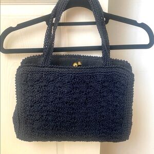 Cadiz-  Black Crochet Handbag